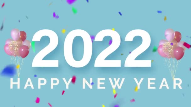 Bonne Année 2022 Conception Carte Avec Des Rubans Colorés — Video