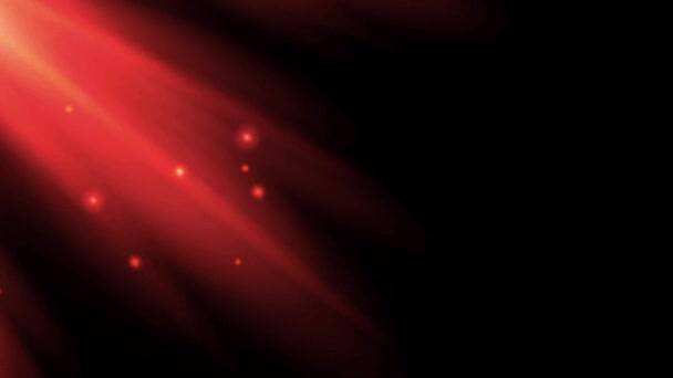 Ρεαλιστικό Κόκκινο Φως Του Ήλιου Διαρροή Μαύρο Φόντο — Αρχείο Βίντεο