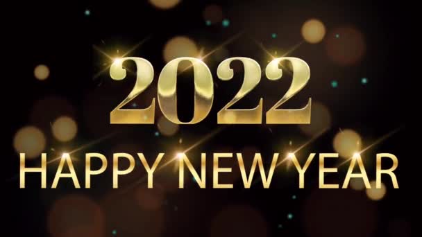 Golden Happy New Year 2022 Conception Carte Avec Étincelle Orange — Video