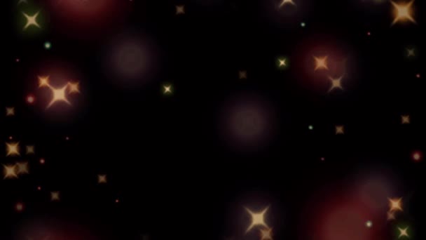 Animación Estrellas Naranja Brilla Espacio Negro Para Textura — Vídeos de Stock