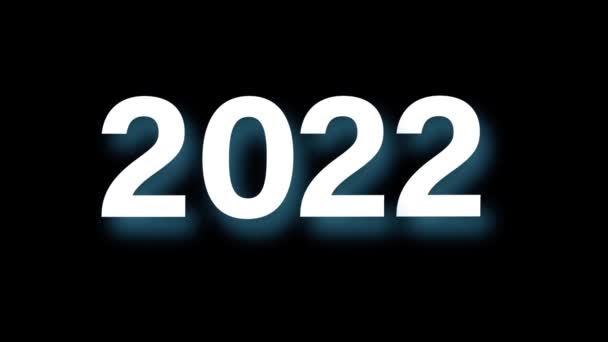 Animasyon Beyaz Doku 2022 Siyah Arkaplan — Stok video