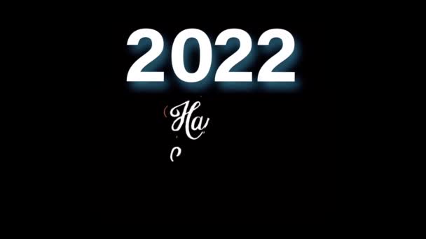 Animation Blanc Texture Heureux Nouvel 2022 Avec Fond Noir — Video