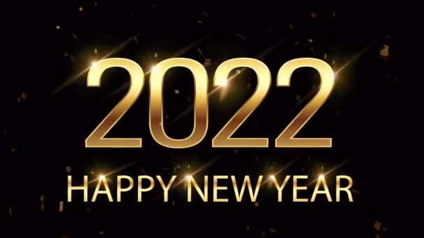 Animation Golden Texture Happy New Year 2022 Golden Ribbons — Stock Video