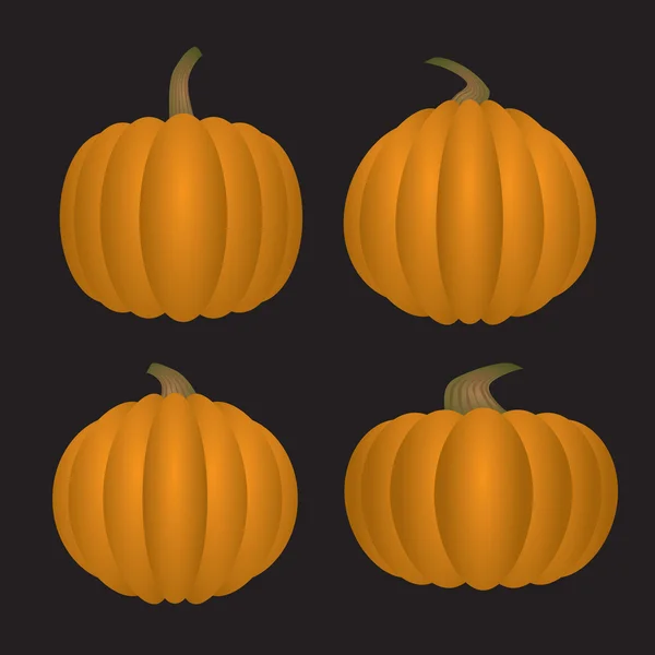 Quatre citrouilles orange — Image vectorielle