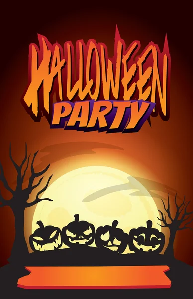 Halloween Party Poster Template — Stock Vector