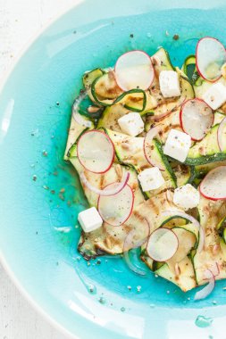 Salad close up - grilled zucchini pasta