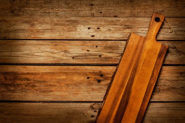 Empty vintage wooden chopping board