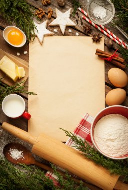 Christmas - baking cake background - kitchen