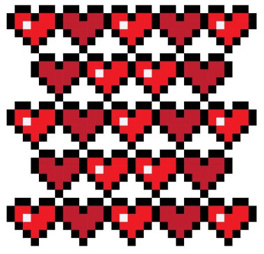 Vektör kalp piksel simgesi deseni