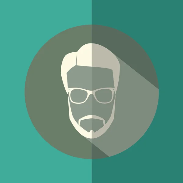 Человек с бородой и очками — стоковый вектор