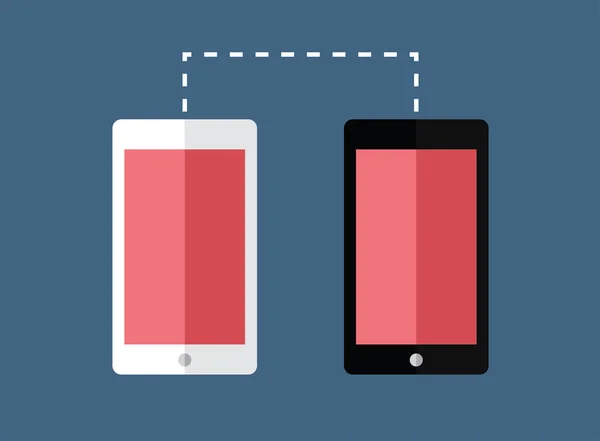 Bağlı iki mobil cihazlar — Stok Vektör
