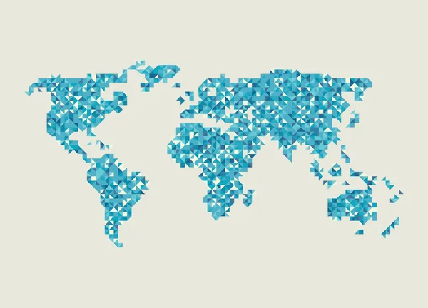 Esquema del mapa del mundo azul — Vector de stock