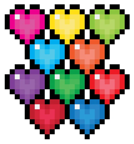 Heart Pixel Icon Pattern — Stock Vector