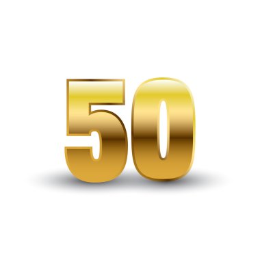 Altın 50 beyaz bitti izole