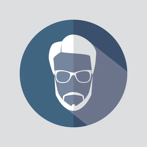 Человек с бородой и очками аватар — стоковый вектор