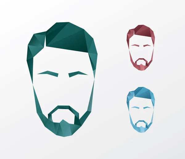 Icono vectorial de un conjunto de caras de hombre — Vector de stock