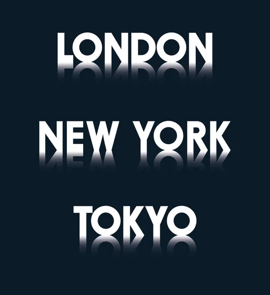 Headers för London, New York och Tokyo — Stock vektor