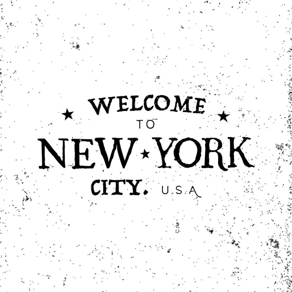 En retro stil Välkommen till New York text badge — Stock vektor