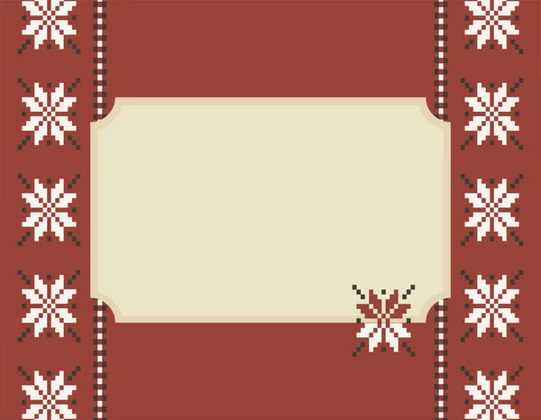 Sezónní Vánoční Rámeček Rastrové Pozadí Zimní Dekorativní Rámeček Pleteným Norským — Stock fotografie