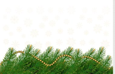 Christmas background with balls and branches. Vector illustratio clipart