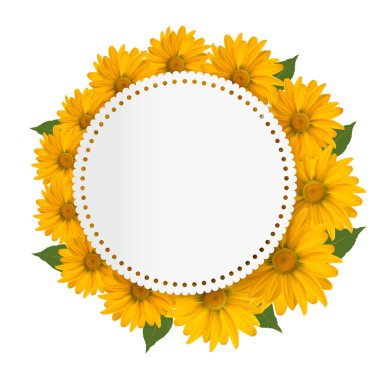 Kutlama arka plan Sarı çiçekli. Vektör.