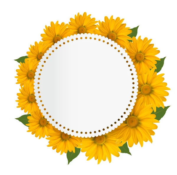 Fundo de celebração com flores amarelas. Vetor . —  Vetores de Stock