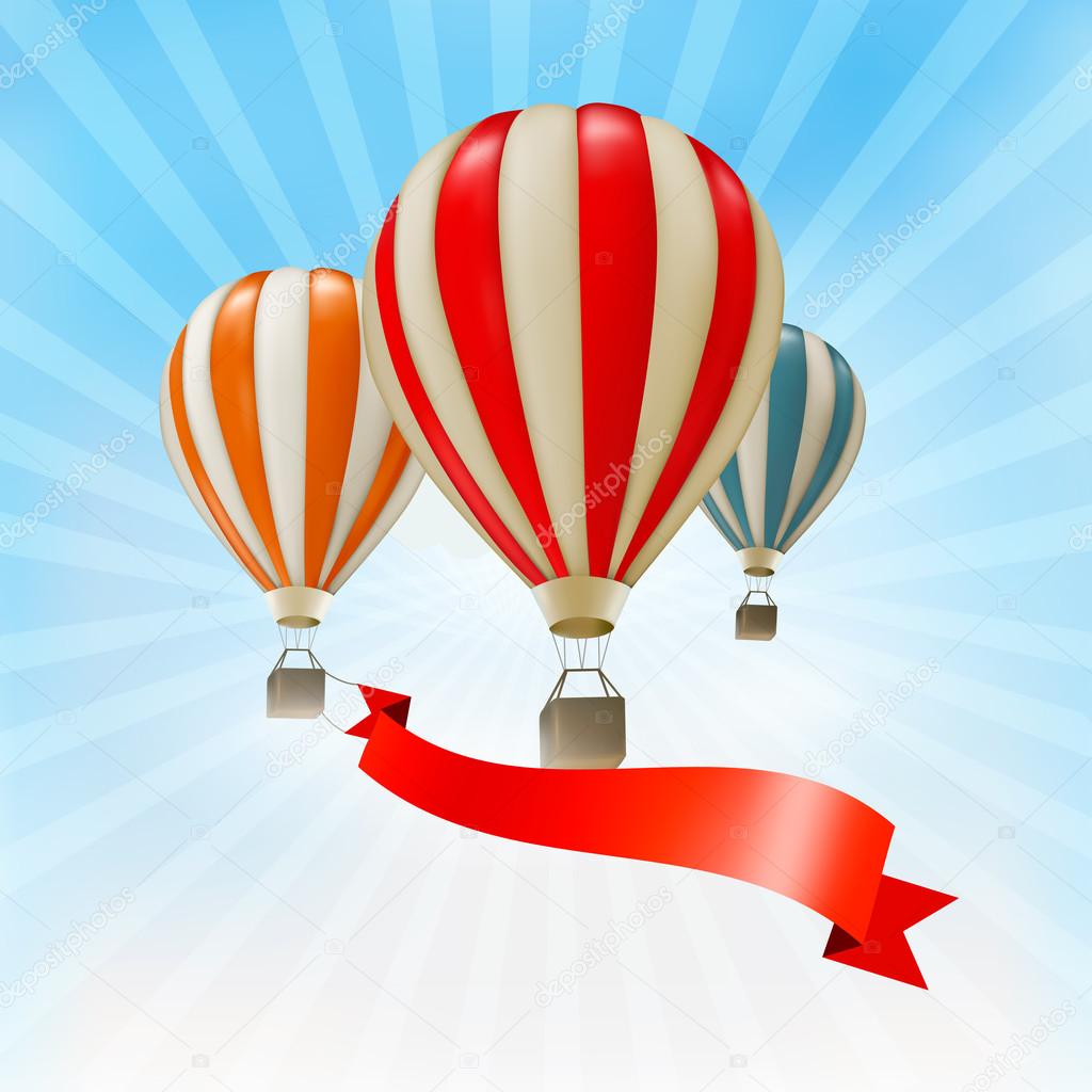 Air balloons background. Vector