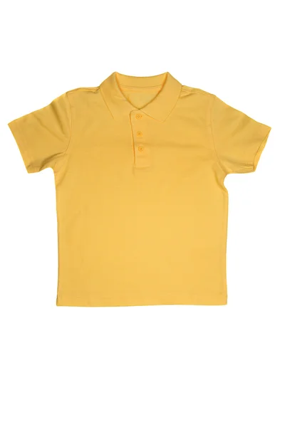 흰색 배경에 고립 된 노란 폴로 셔츠 — 스톡 사진