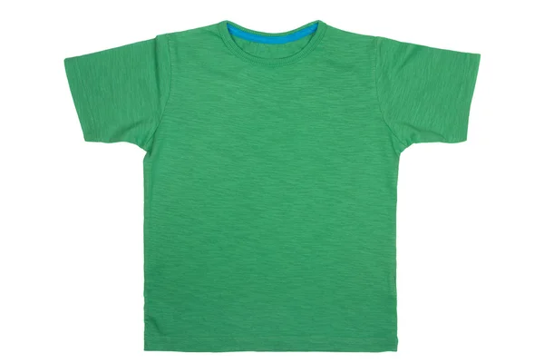 녹색 T-셔츠 흰색 배경에 고립 — 스톡 사진