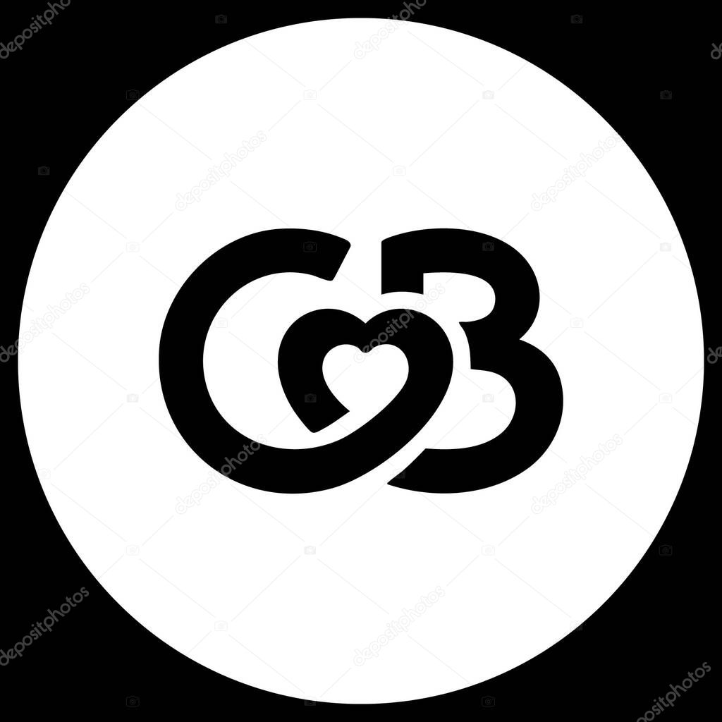 Coffee Meets Bagel Circle White Logo Editable Vector Icon for UI UX and Graphic Use