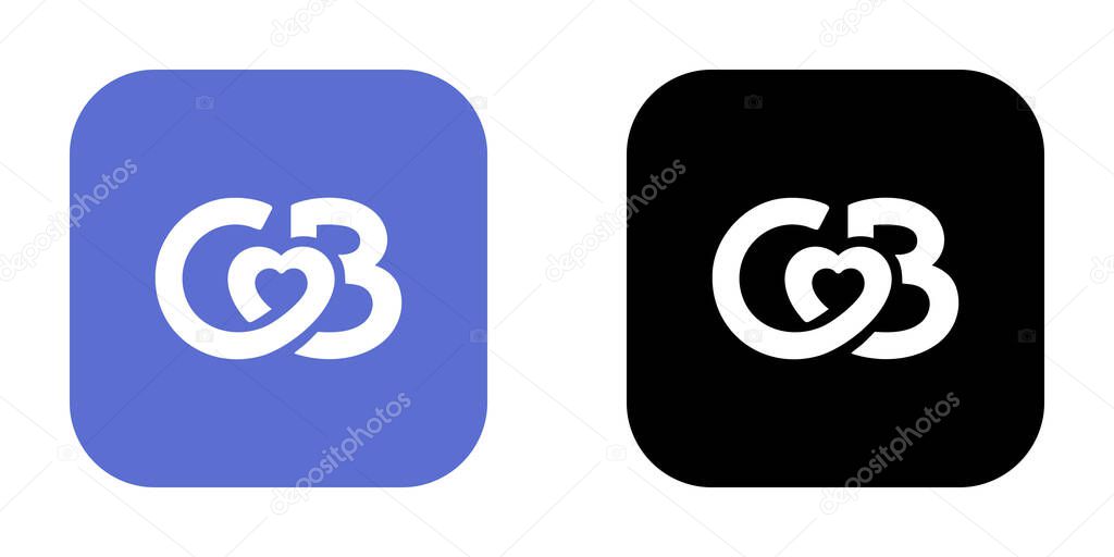 Coffee Meets Bagel Color and Black Square Logo Premium Vector Set for Branding and Apps