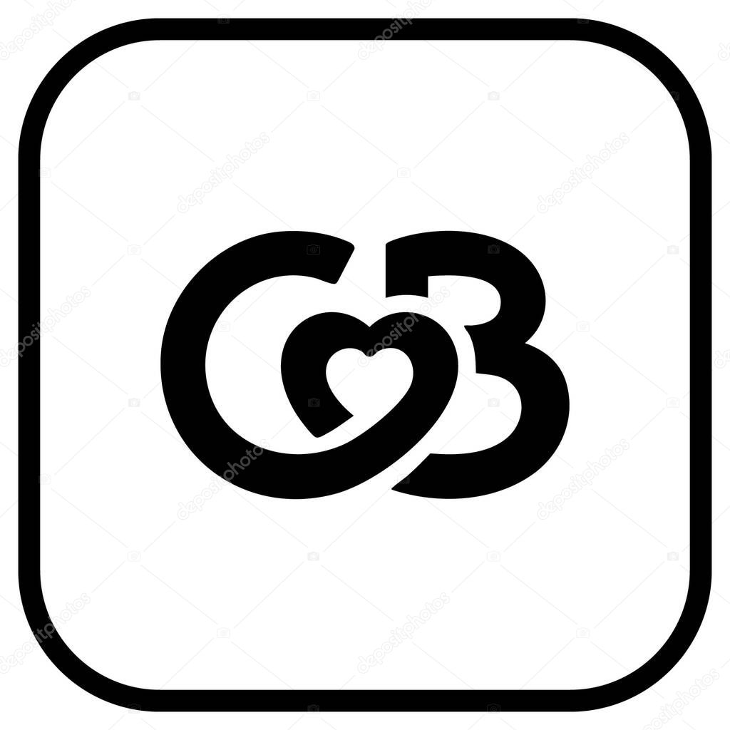 Coffee Meets Bagel Outline Black Logo Flat Line Icon in Vector Format for Designers