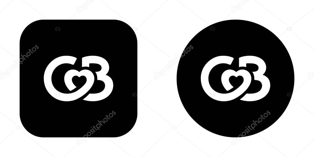 Coffee Meets Bagel Square and Circle Black Logo Dual Style Vector Icon for UI UX Projects
