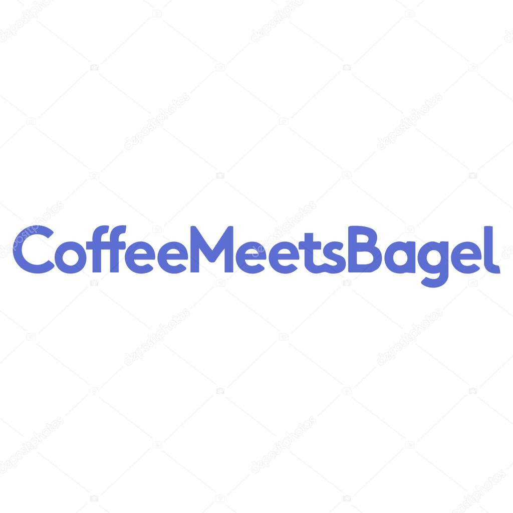 Coffee Meets Bagel Wordmark Logo Editable Vector Design for Apps and Web Interfaces