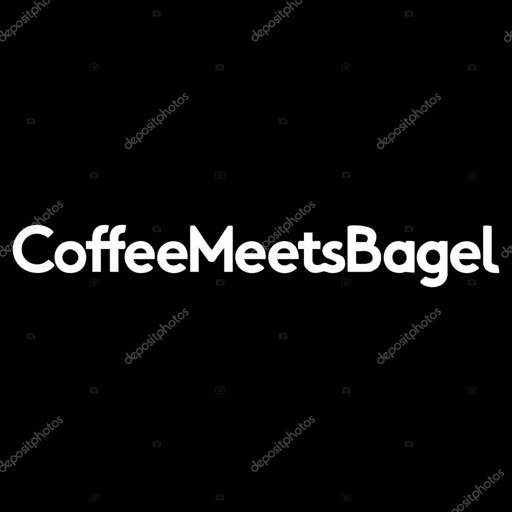Coffee Meets Bagel Wordmark White Logo Minimal Vector Icon for App Design and Branding Projects
