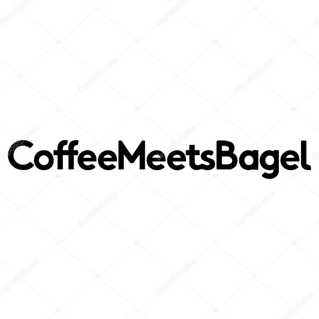 Coffee Meets Bagel Wordmark Black Logo Flat Icon Vector, Transparent PNG and SVG Files