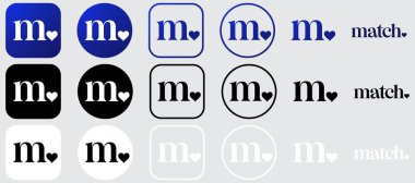 Match.com Logo Mega Markalaşma, Yazdırma ve Dijital Kullanım için Tam Vektör Paketi