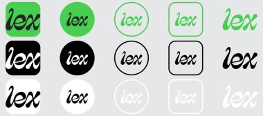 Lex Simgesi Tasarımcılar için Resmi Uygulama Logolarının Tam Düzenlenebilir Vektörünü Ayarla
