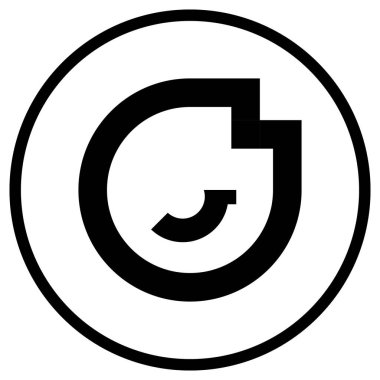 Dijital Ürün Tasarımı için Mico Siyah Çember Logosu Temiz Vektör Biçimi