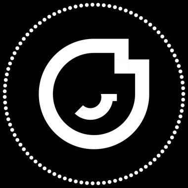 Uygulama Oluşturucular için Beyaz Noktalı Çember Mico Logosu Seçkin Taslak Vektör Simgesi