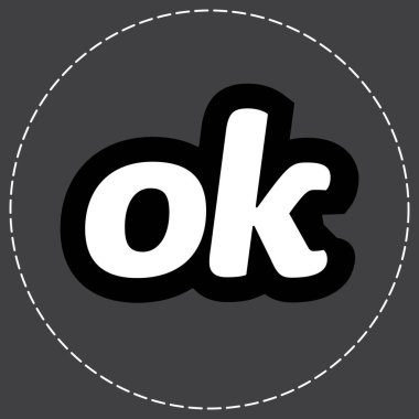 Modern UI Tasarımı için Beyaz Çizgili Çember OkCupid Simgesi Eşsiz Vektör Logosu