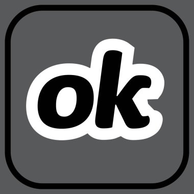 OkCupid Tasarımcılar için Vektör Biçiminde Siyah Logo Düz Çizgi Simgesi