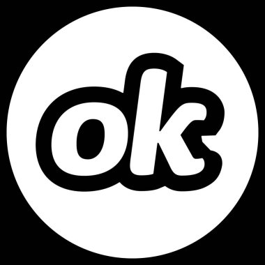 UI UX ve Grafik Kullanımı için OkCupid Çemberi Beyaz Logo Düzenlenebilir Vektör Simgesi