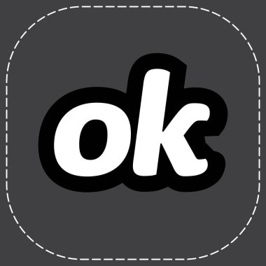 Temiz Tasarım Projeleri için Beyaz Çizgili OkCupid Ana Hattı Minimum Çizgi Simgesi