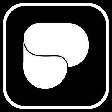 Marka Kitleri için ParPerfeito Ana Hattı Beyaz Logo Düzenlenebilir Minimum Logo Simgesi