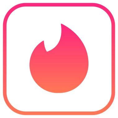 Tinder Ana Hattı Logo Minimum Vektör Çizgisi Sanat, Düzenlenebilir SVG ve Şeffaf PNG