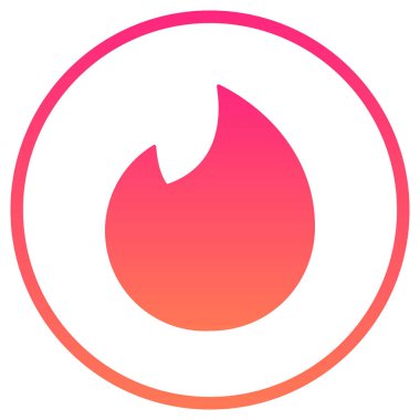 Tinder Circle Ana Hattı Logo Modern Teknoloji Simgesi, Uygulama Projeleri için Vektör SVG