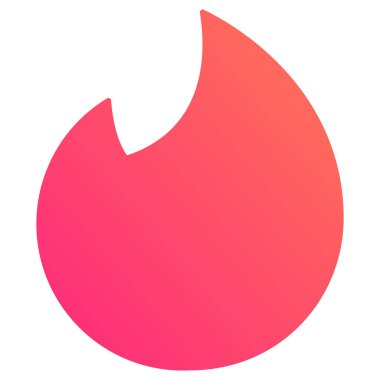 Sosyal Ortam Projeleri için Şeffaf Arkaplan ile Tinder Uygulaması Simgesi Logosu Düzenlenebilir Vektörü