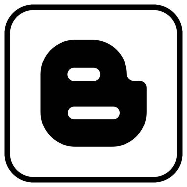 Blogger Tasarımcılar için Vektör Biçiminde Siyah Logo Düz Satır Simgesi