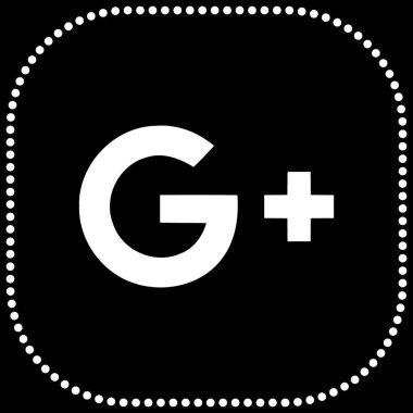 Dijital Arayüzler için Beyaz Noktalı Google + Özet Simgesi Düzenlenebilir Vektör Tasarımı